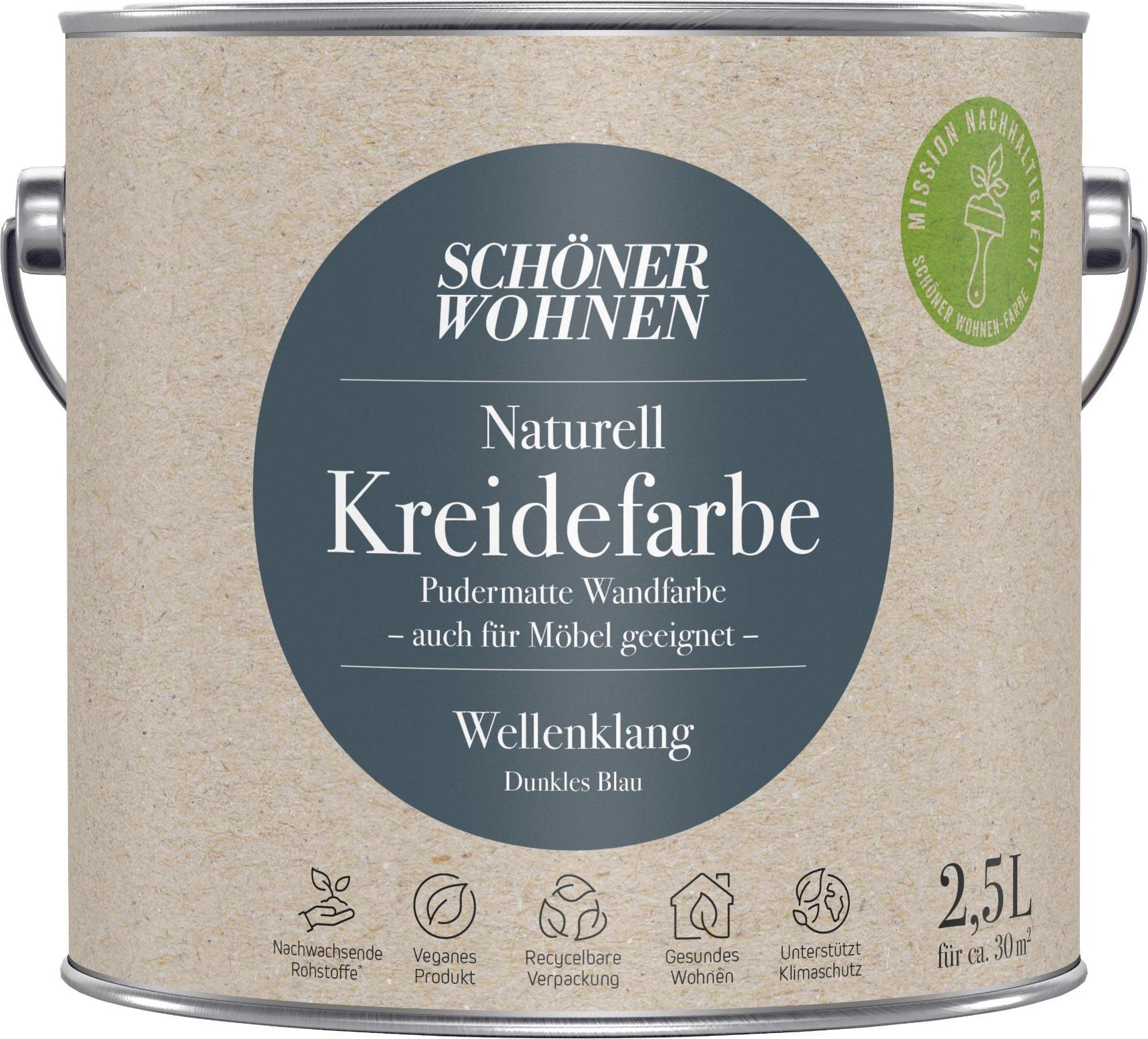 Schöner Wohnen Kollektion Schöner Wohnen Naturell Kreidefarbe 2,5 Ltr. Wellenklang dunkles Blau 9474.02,5.5570 Wellenklang