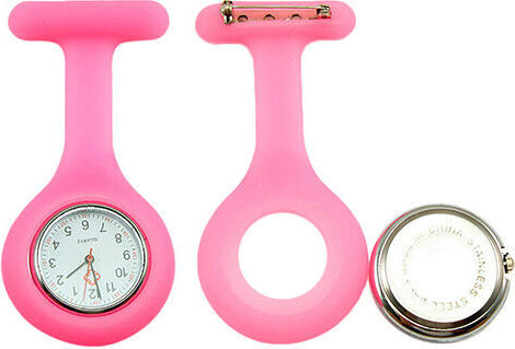 pe@mak Nurse Watch Schwesternuhr Silikon Krankenschwesternuhr Pulsuhr Kitteluhr Pflege Rosa #4