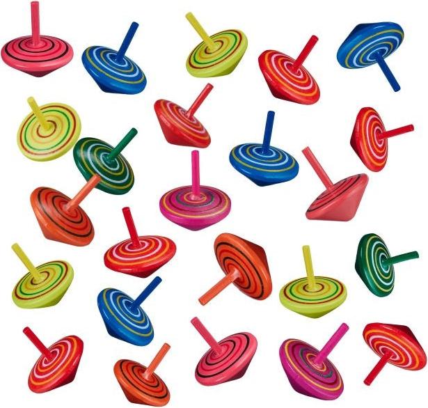 B2X Bunte Holzspinner - 24er-Set