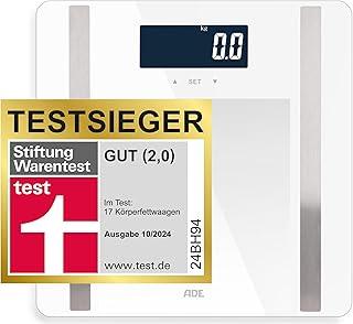 Akhan ADE Digitale Körperfettwaage Ines bis 200 kg | 2024 | Personenwaage mit Körperfettanalyse, BMI, Muskelmasse, Körperwasser, Gewicht, BMR | Körperwaage mit Benutzererkennung | weiß 174863423