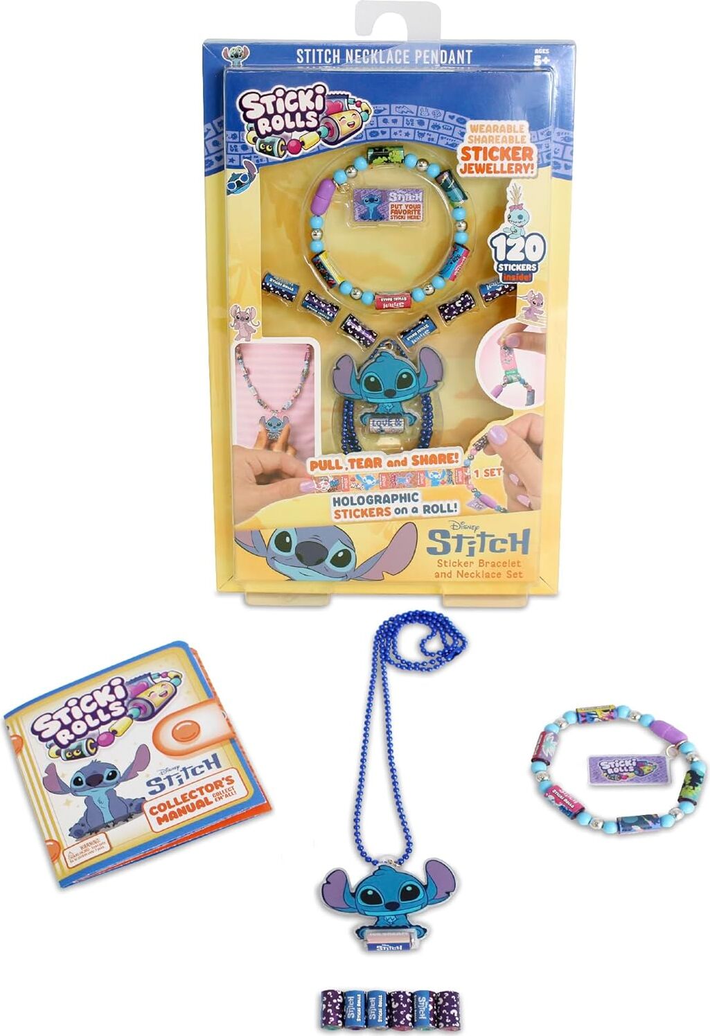 Sticki Rolls Stitch Anhänger Pack Wearable Sticker Schmuck Sammlerstück Spielzeug Disney Stitch 655-0162