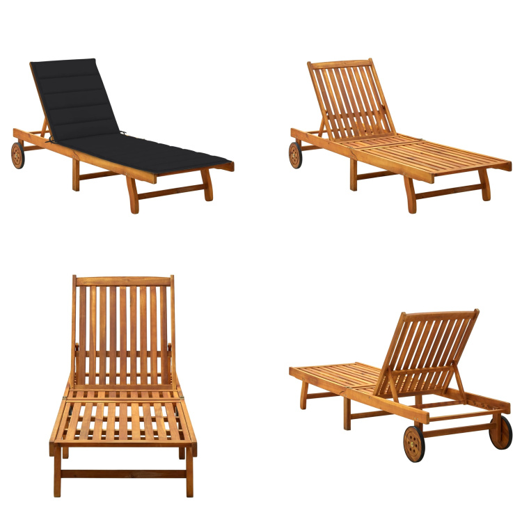 vidaXL Lehátko s opierkou Akáciové masívne drevo - Lehátko - Lehátka - Drevené ležadlo - Drevené ležadlá