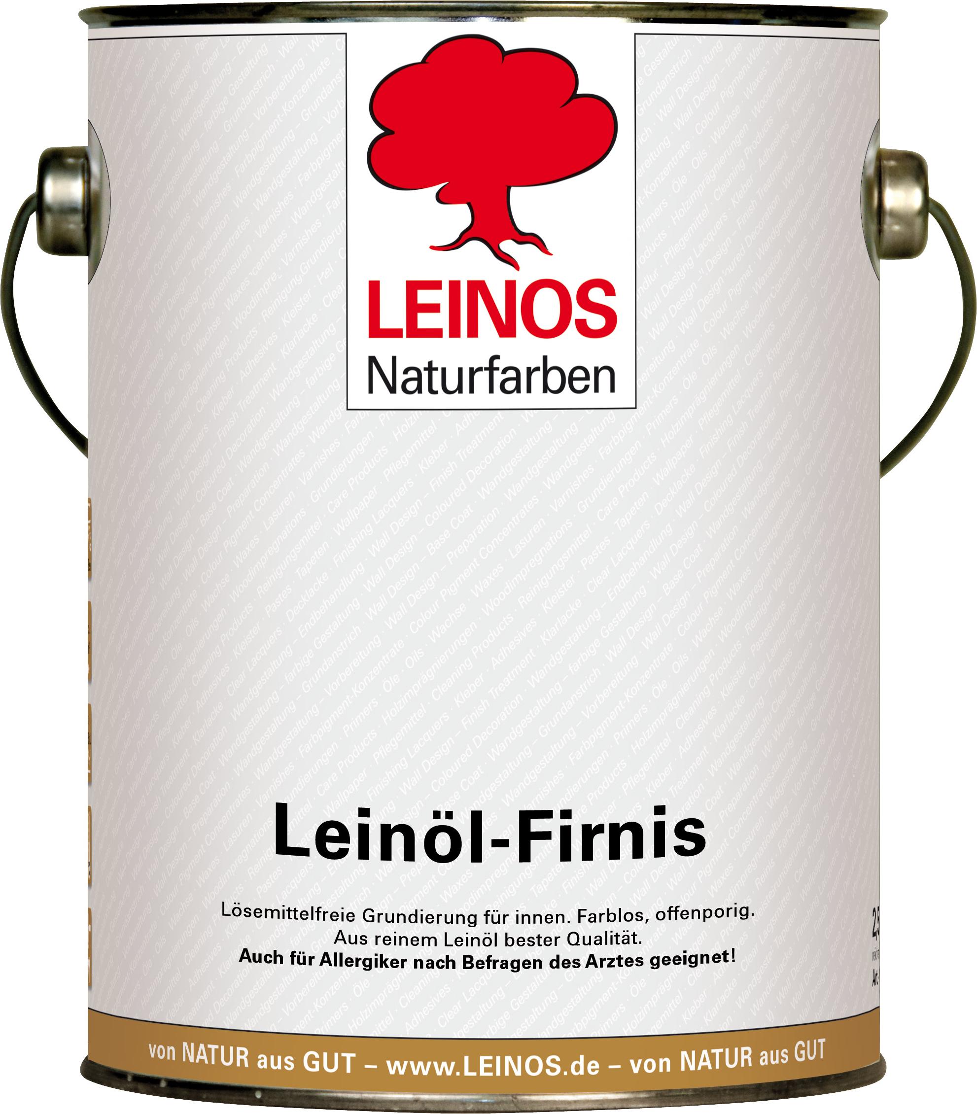 LEINOS Leinöl-Firnis 2,5 l – Leinölfirnis farblos innen & außen, Hirnholz Leinos-230.06.002