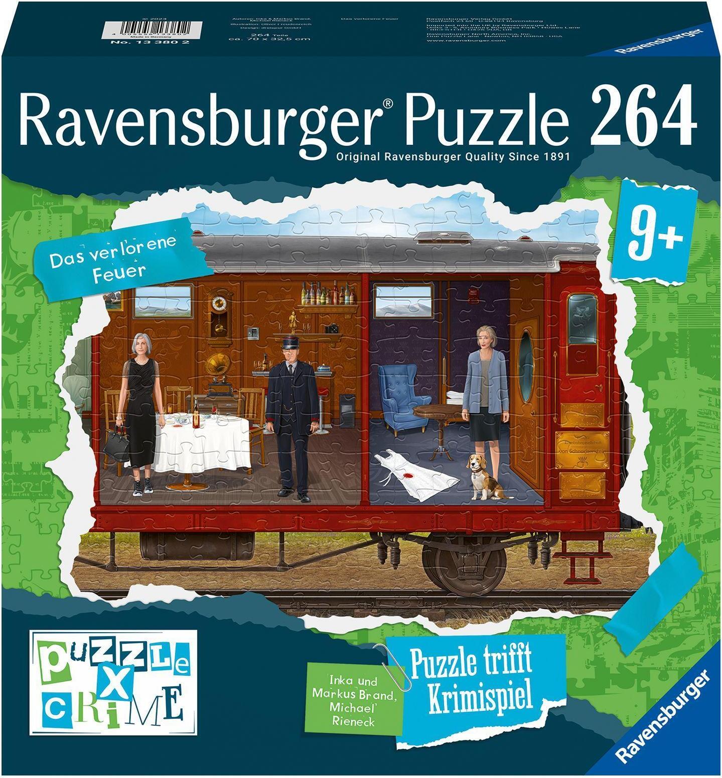 Ravensburger Spielverlag Ravensburger Puzzle X Crime Kids - Das verlorene Feuer - 264 Teile Puzzle-Krimispiel für 1- 4 junge Detektive ab 9 Jahren 13380