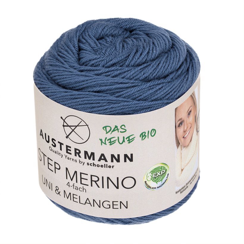 Austermann Step 4 Merino - Uni & Melangen (09 0317) Farbe: 1006 jeans