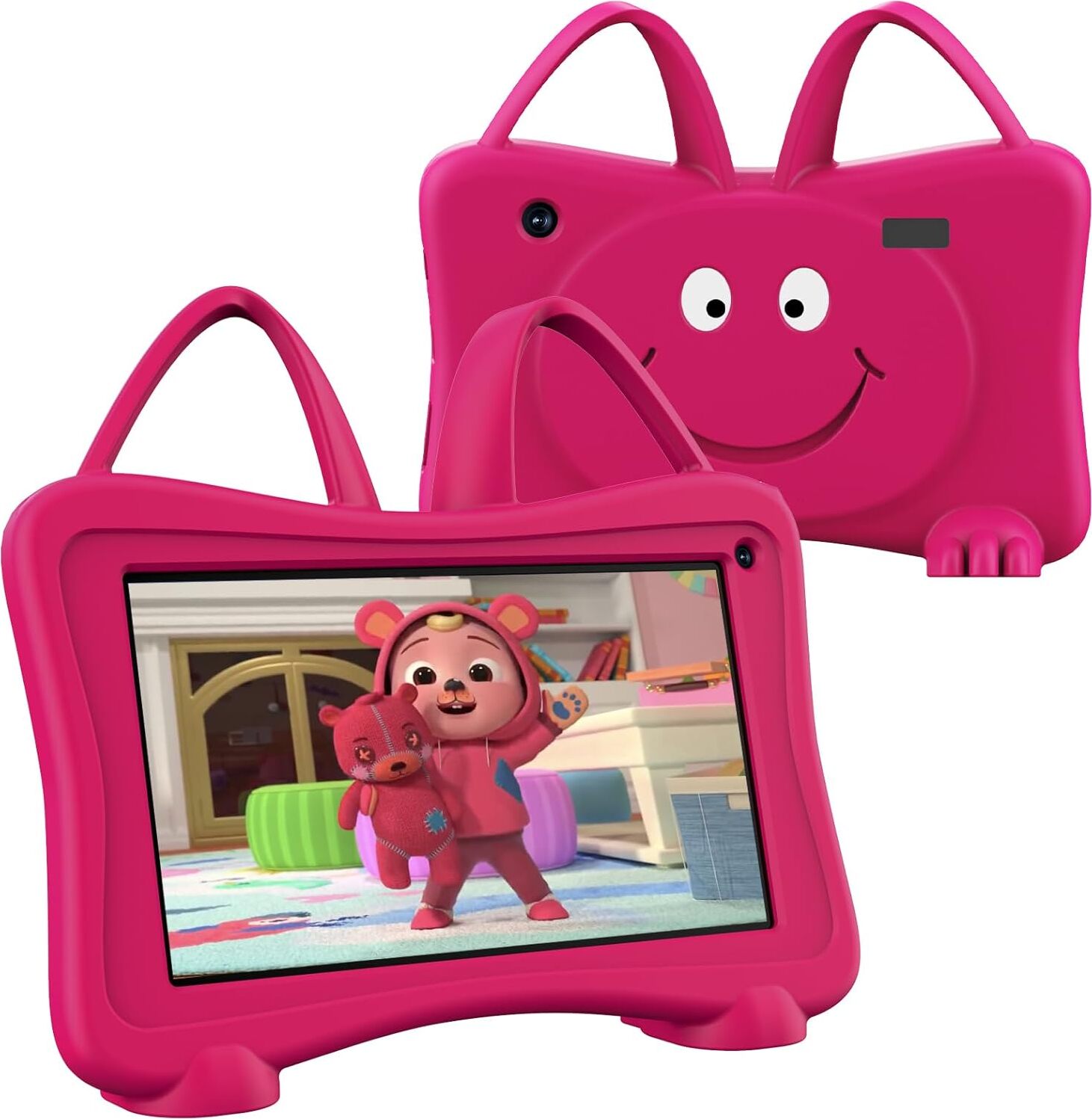 okulaku Kinder Tablet 7 Zoll Kinder 32GB Rom 64GB Erweiterbar Kleinkind Fallschutz Gehäuse WiFi Dual Kamera Kindersicherung Kinder App