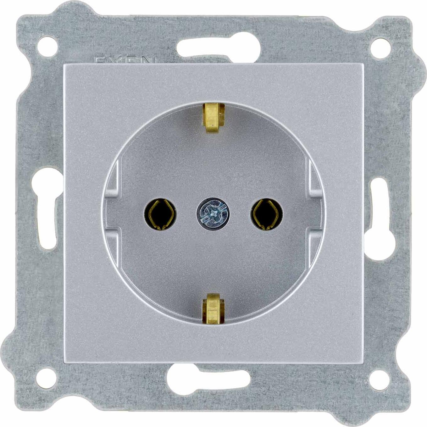 Steckdose mit Schuko-Erdung 2P+E Silber 237/10E EXEN