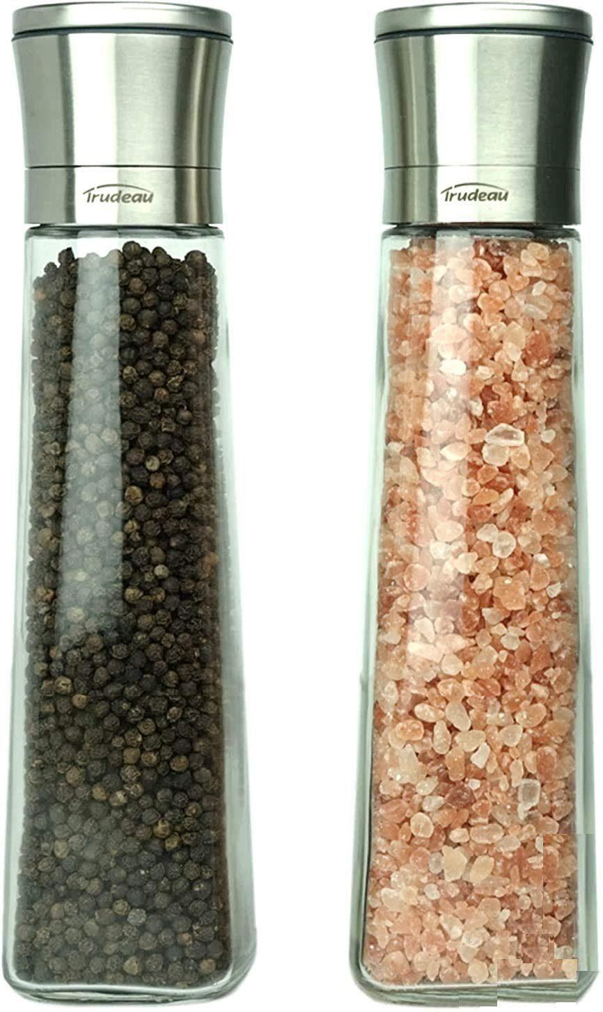 Trudeau Maison Trudeau Gewürzmühle elektrische Gewürzmühle mit Deckel, 2 Stk,Salz- / Pfeffermühle, (2 Stück)