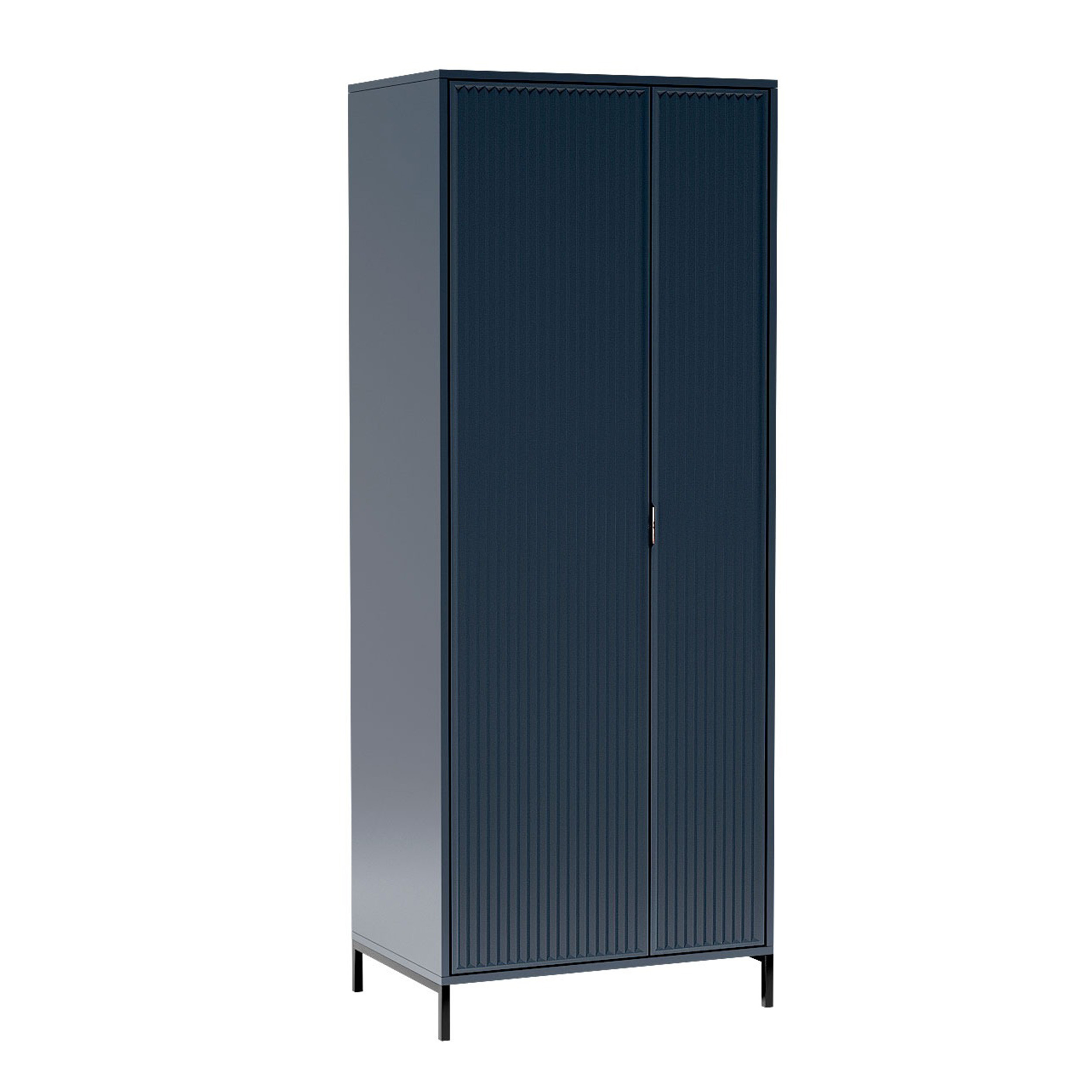 AX LIVING Kleidung Schrank Berlinette 11 blauer Kleiderschrank 80 cm N0863