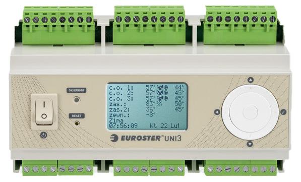 Euroster UNI 3 – regulácia kúrenia pre 3 vykurovacie okruhy, TÚV, s kompenzáciou vonkajšej teploty #1 bez nástenného krytu