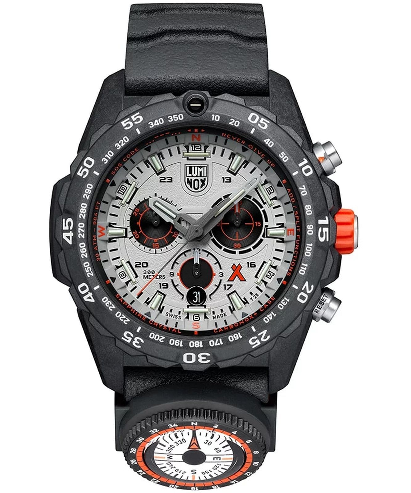 Pánske hodinky Luminox Bear Grylls Survival 3740 Chrono Master Series Silver-Panda