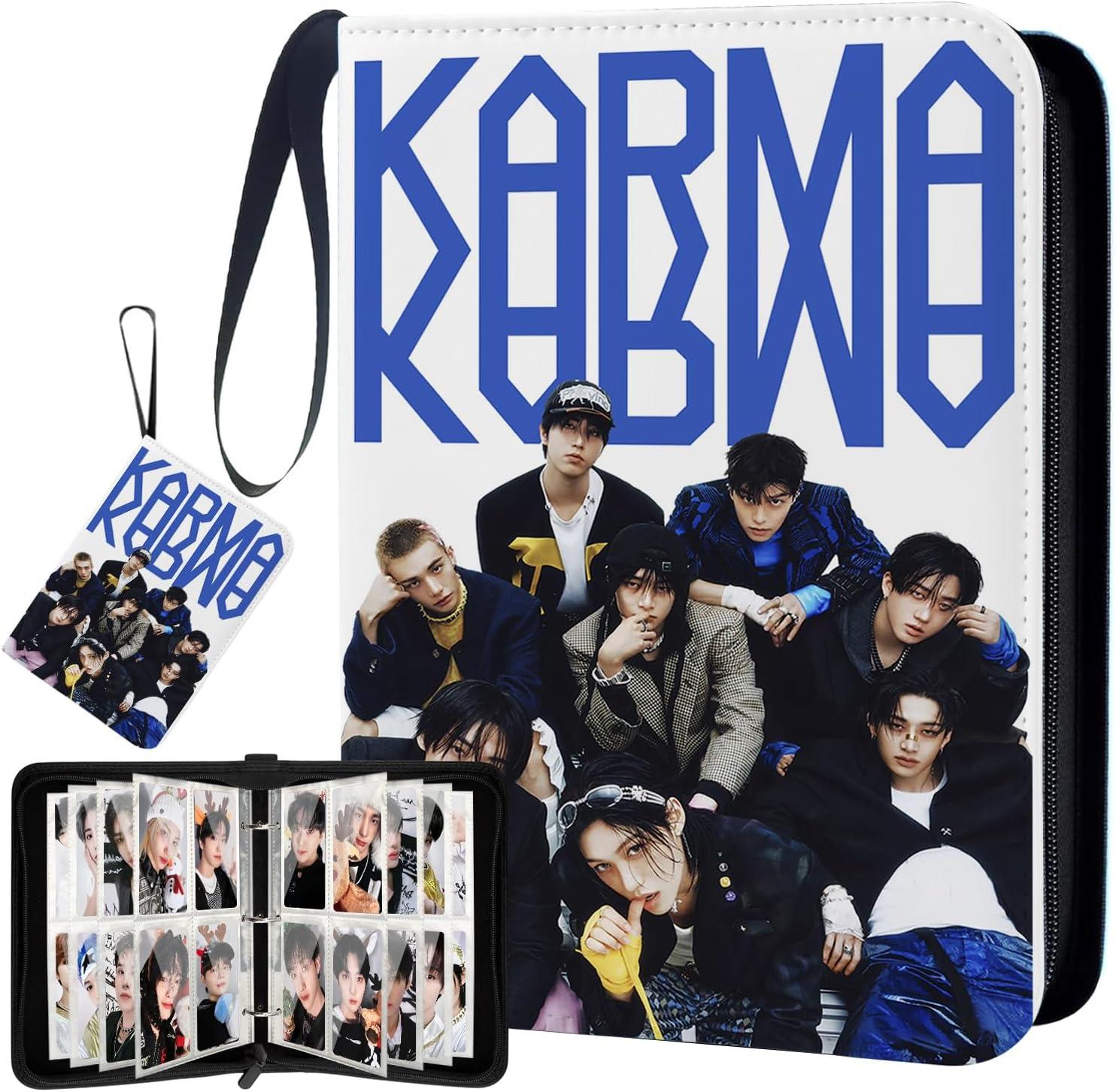 Unbranded Stray Weiß Blau Photocard Binder, SKZ Photocards Holder, Sammelkarten Album 400 Taschen, Kpop Merch Geschenke für STAY