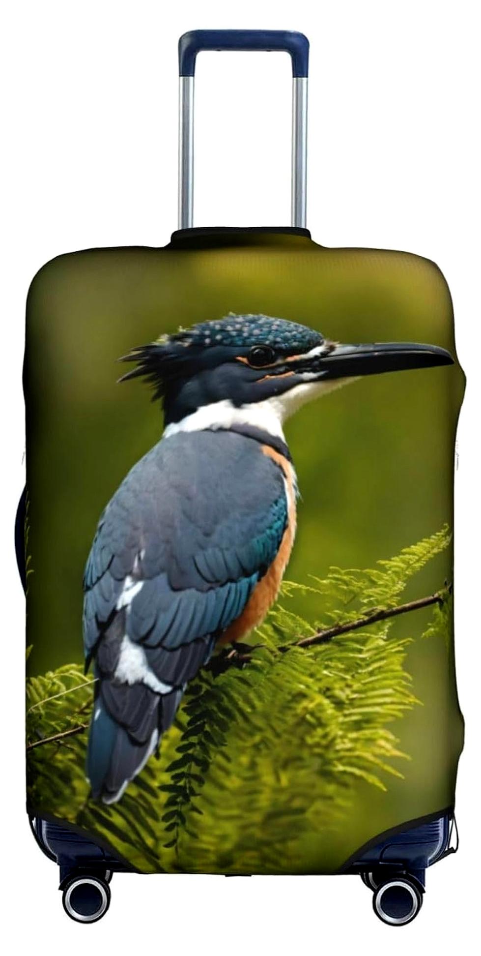 Markenlos Kofferhüllen mit Vogelmotiv für Gepäck, geeignet für Koffer von 45,7 bis 81,3 cm, Weiß, Größe M