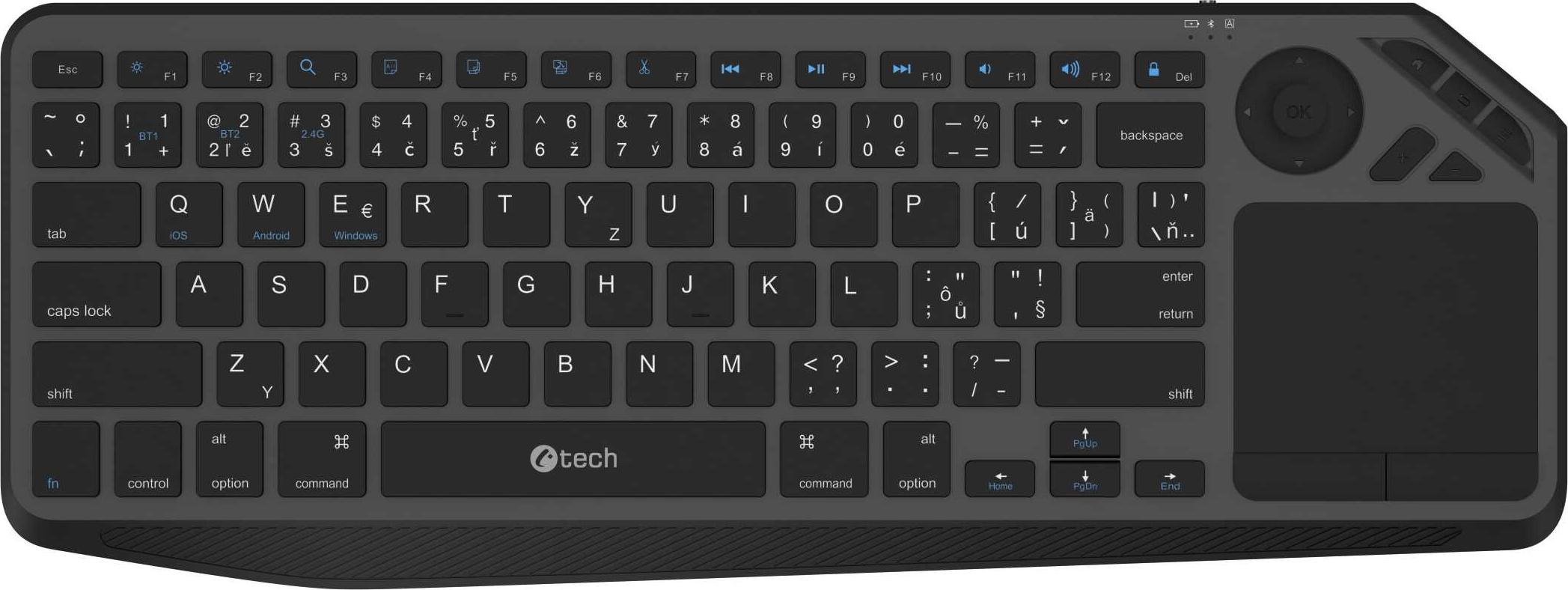 C-TECH WLTK-02 Tastatur, Dual, Touchpad