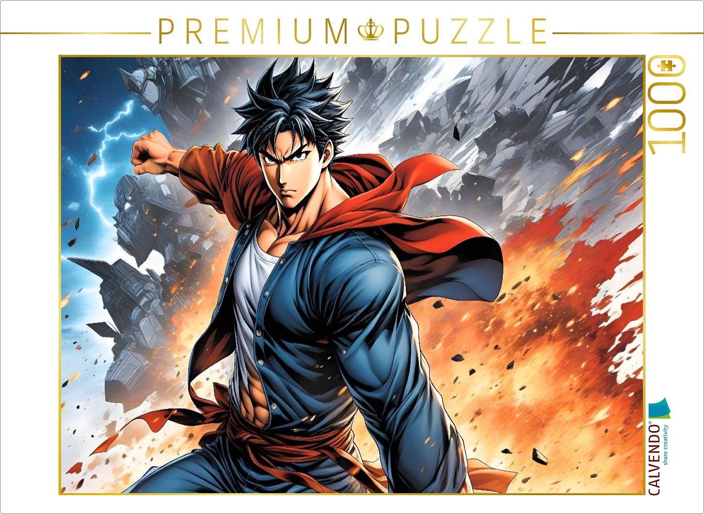 CALVENDO Puzzle Manga Superheld Takao Fushimi - Der Schattenkrieger | 1000 Teile Lege-Größe 64x48cm Foto-Puzzle für glückliche Stunden