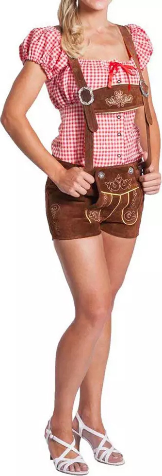 Frohsinn Damen Lederhose Hellbraun Gr. 42 Trachtenhose, Trachten Lederhose fällt kleiner aus 104946