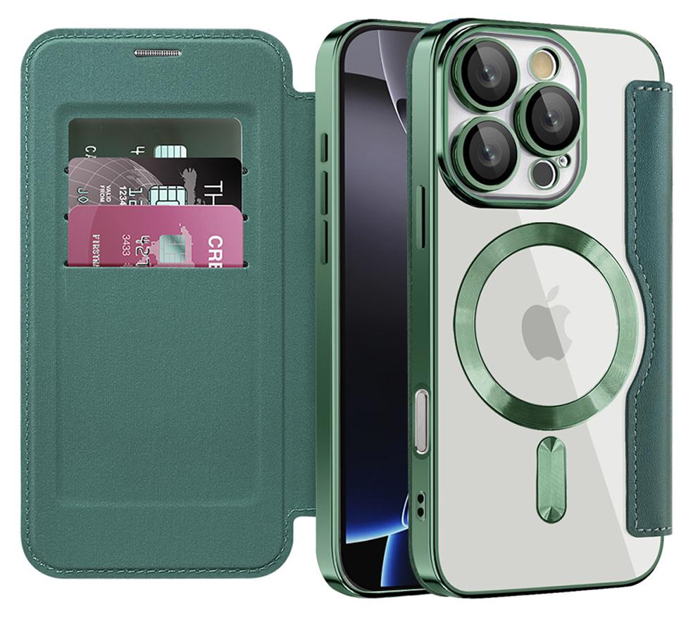 Techsuit - SmartMag Book Hülle für iPhone 16 Pro Max - grün