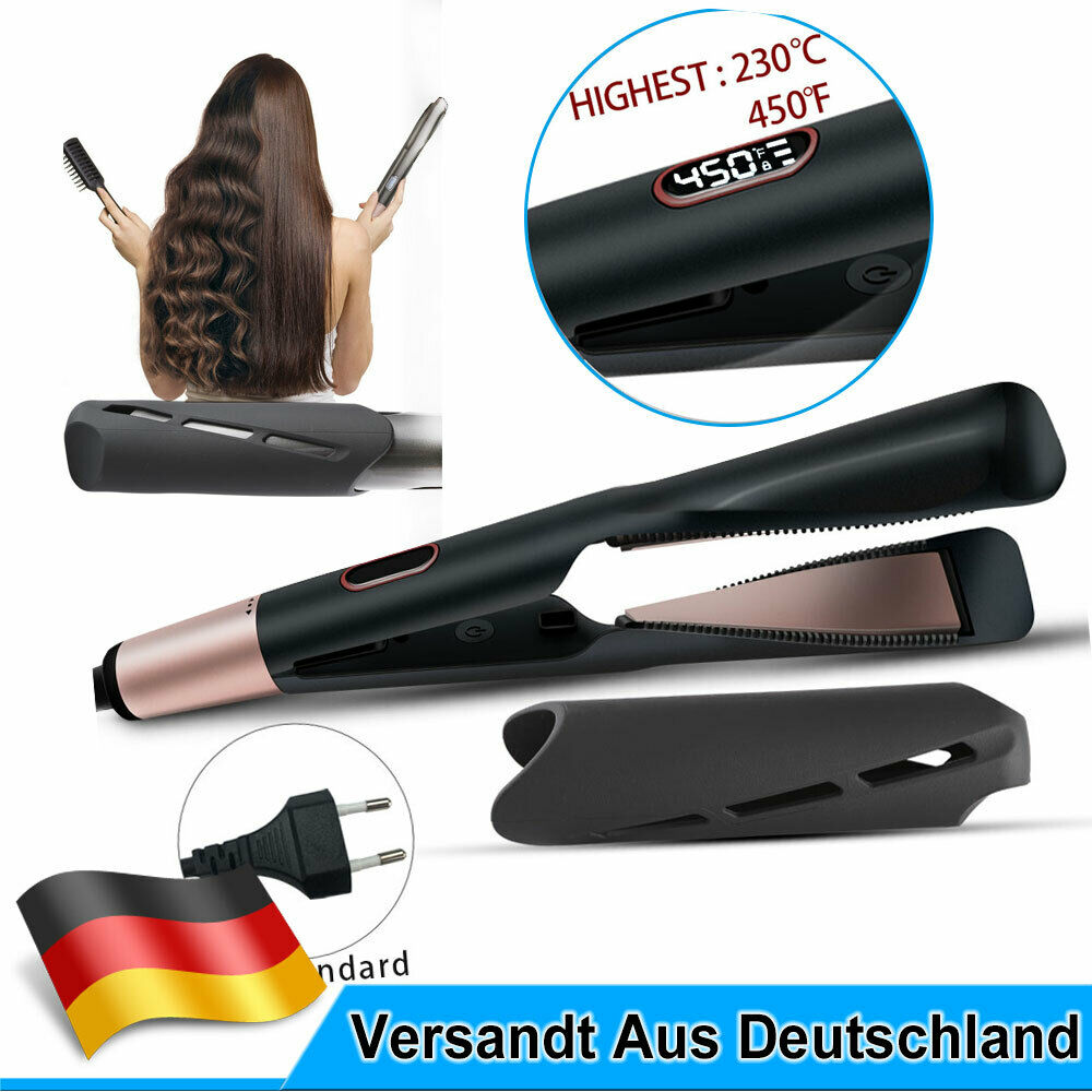Haarglätter Glätteisen Reise Hair Straightener Lockenstab Keramik Glätter USB DE 