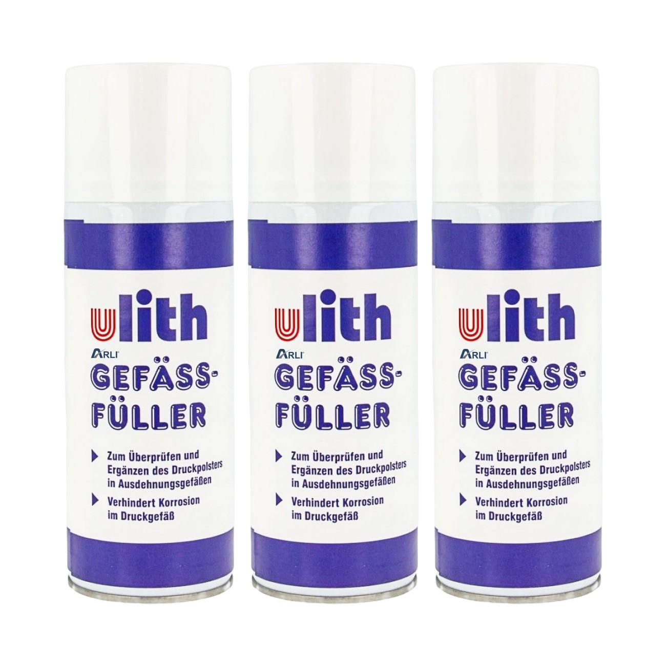 ulith 3x ARLI Gefäßfüller 400 ml brennbar FCKW frei für Membran Ausdehnungsgefäße