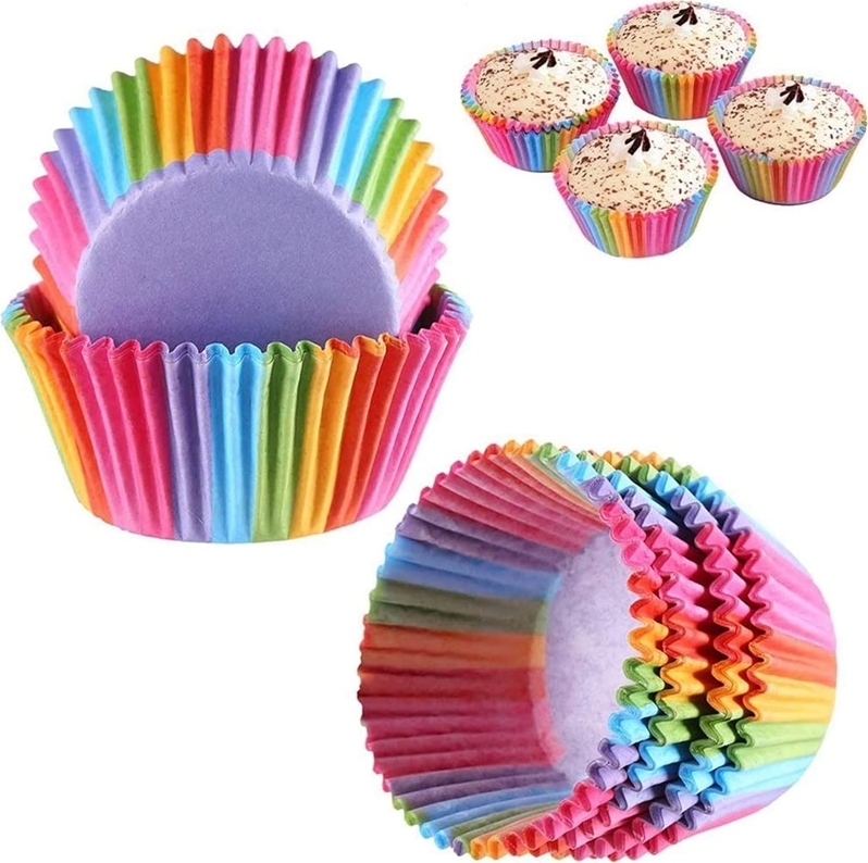 100 Stück Muffinförmchen Schwarz - Backpapier Förmchen 5x3 Cm Für Cupcakes & Muffins