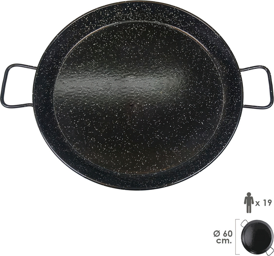 Poêle à paella émaillée valencienne 19 personnes / 60 cm.