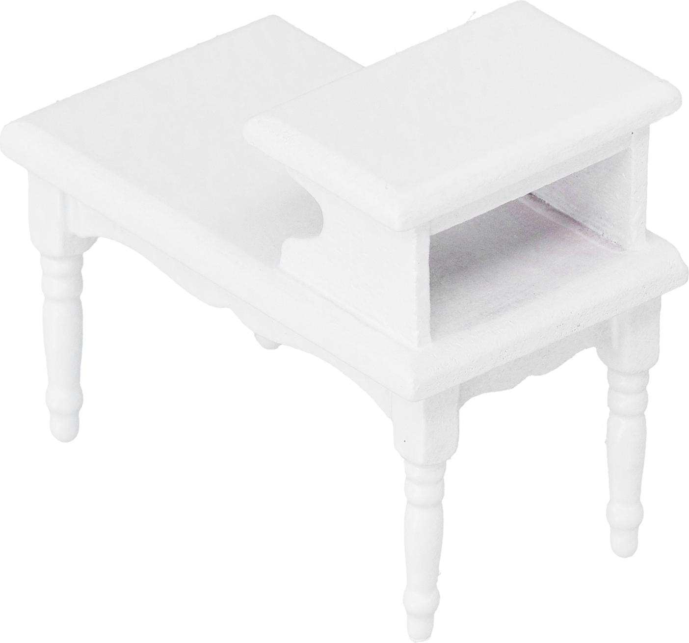 Gistuch 1:12 Puppenhaus Couchtisch DIY Holz Miniatur Teemöbel Modell Dekoration Weiß