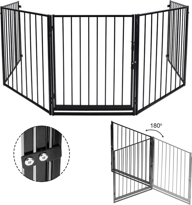 Jopassy Kaminschutzgitter Kinder Absperrgitter Tierlaufstall Hundezaun Türschutzgitter RL-BB7109-1-OTjhd