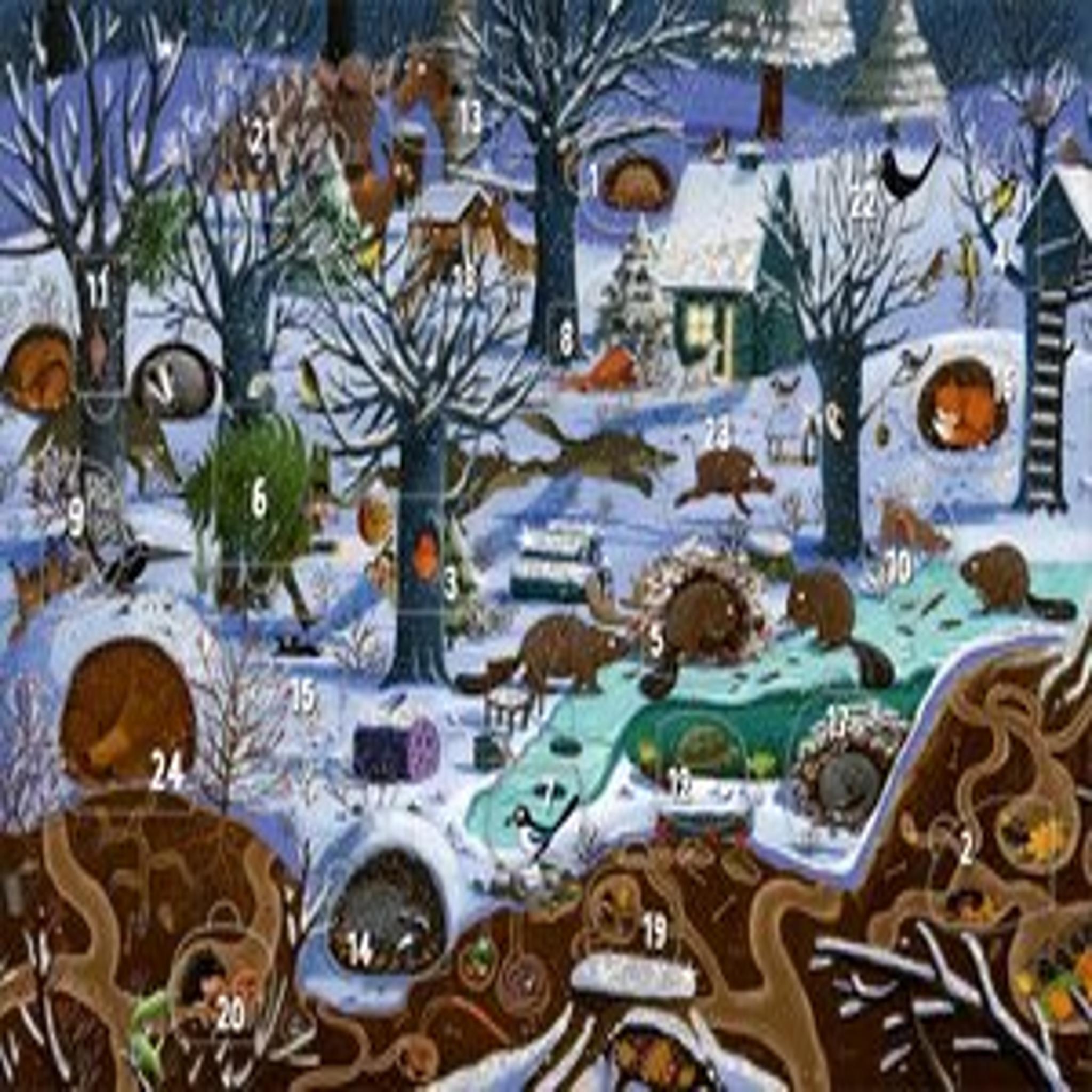 Adventný kalendár - Zima v lese | Nástenný kalendár
