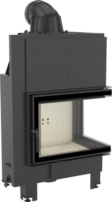 Oceľový krb KRATKI MBZ pravý 13 kW Ø 200 samozatváracie dvierka