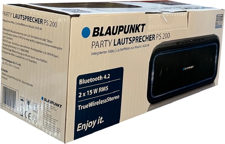BLAUPUNKT Bluetooth Party reproduktor PS 200, TWS Lautsprecher, Bluetooth 4.2, AUX-IN, Party reproduktor