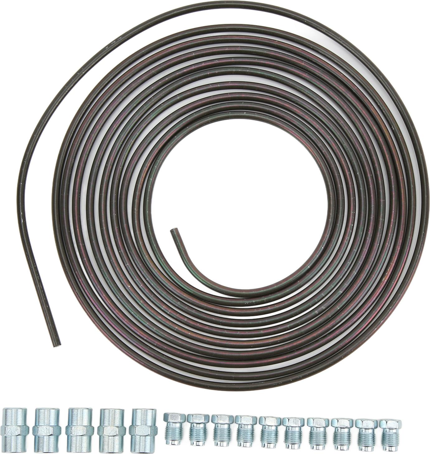Gistuch 5m/16,4 Fuß Bremsleitung Kit 0,028in/0,7 mm dickes Kupfer Nickeliert für hydraulisches Bremsenkraftstoffsystem