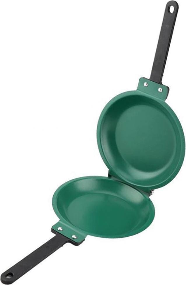 OKWISH Universalpfannen Wendepfanne, Küchenutensil, Bratpfanne, Grillplatte, runde beidseitige Pfanne, Grün