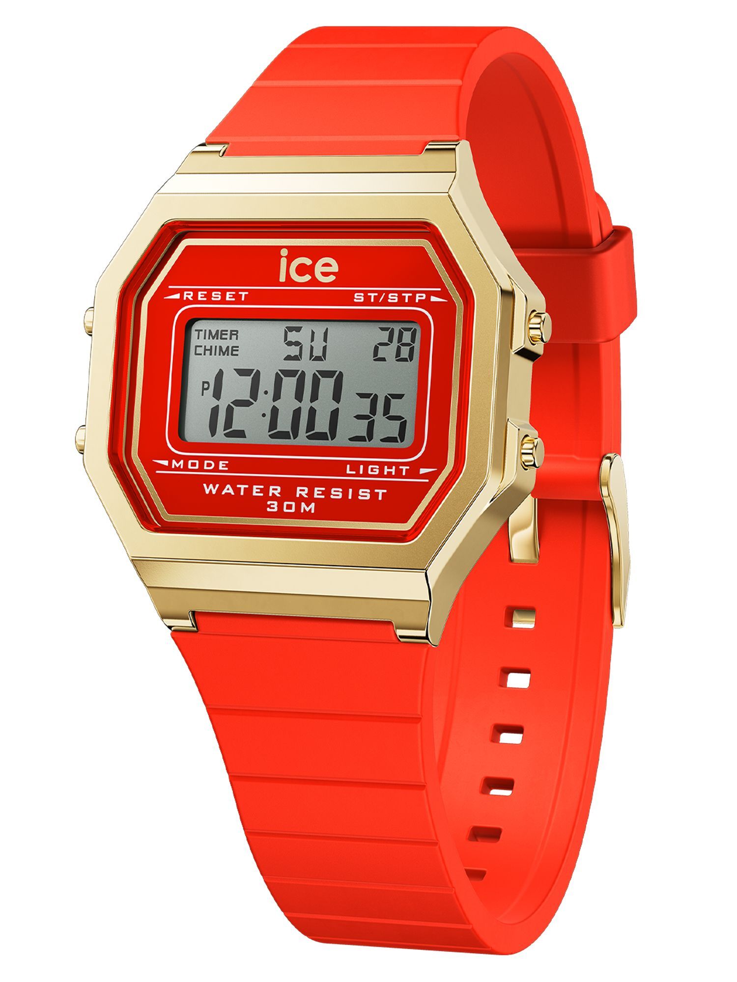 Hodinky Ice-Watch 022070 ICE digit retro Red Passion Small Uhr Datum Alarm rot