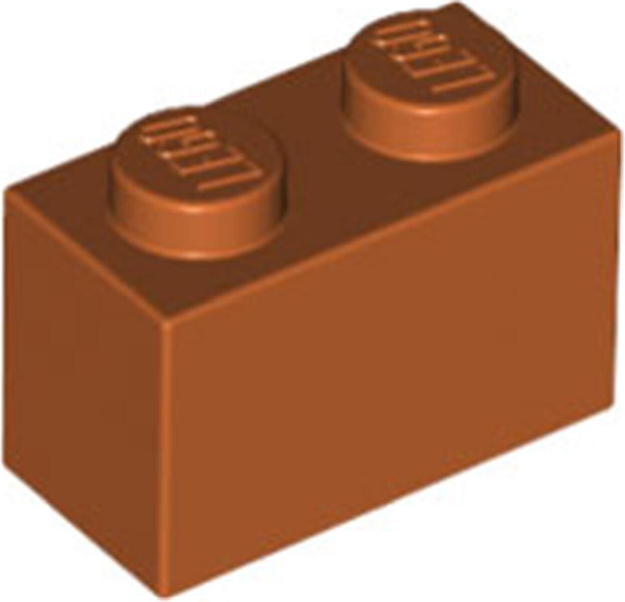 1 kus LEGO, diel c. 3004 v tmavo oranžovej farbe (Dark Orange)