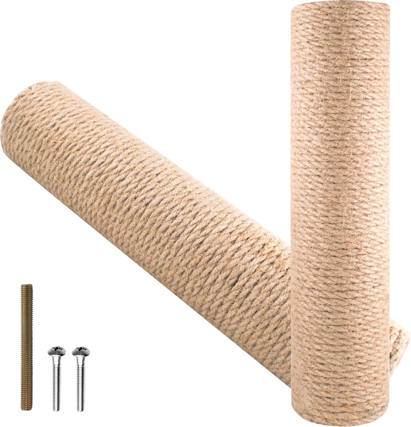 Markenlos Krabzuil Jute-Tau für Katzen - Ersatzteile Kratzbaum 7 cm Durchmesser - Ersatzteile Stamm Länge 30 cm