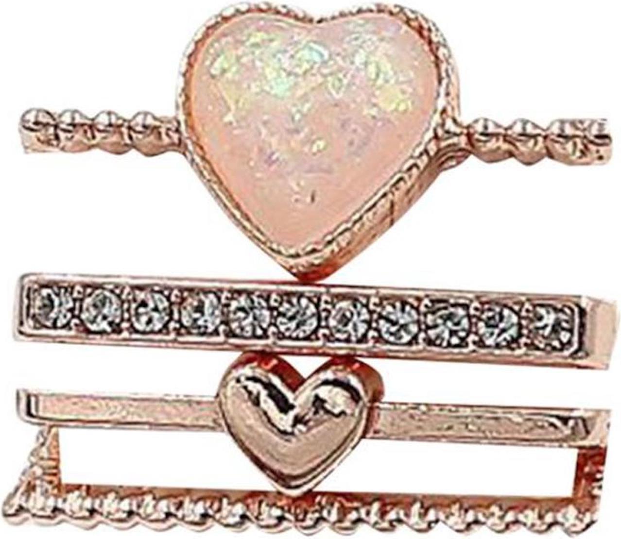 Smartwatch ozdobné krúžky srdce ružové zlato sada 4 21 mm príslušenstvo pre náramky