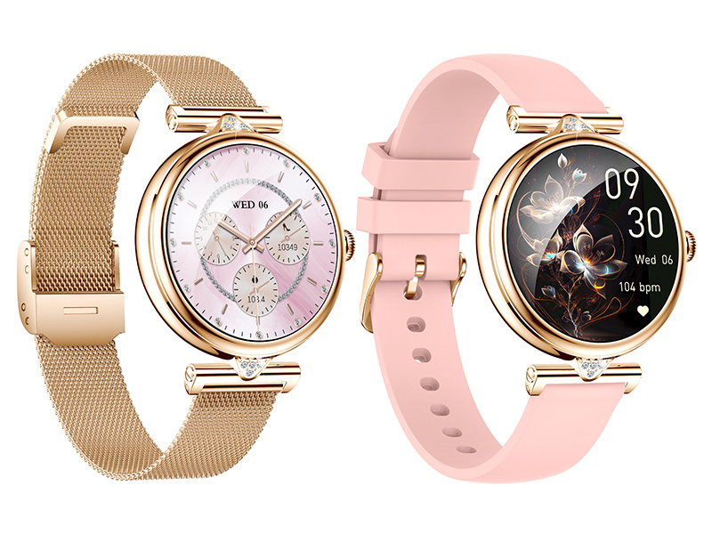 Inteligentné hodinky SMK15 AURORA Tracer AMOLED 1,28", notifikácie z aplikácií, počítadlo kalórií, FitCloudPro, dva náramky