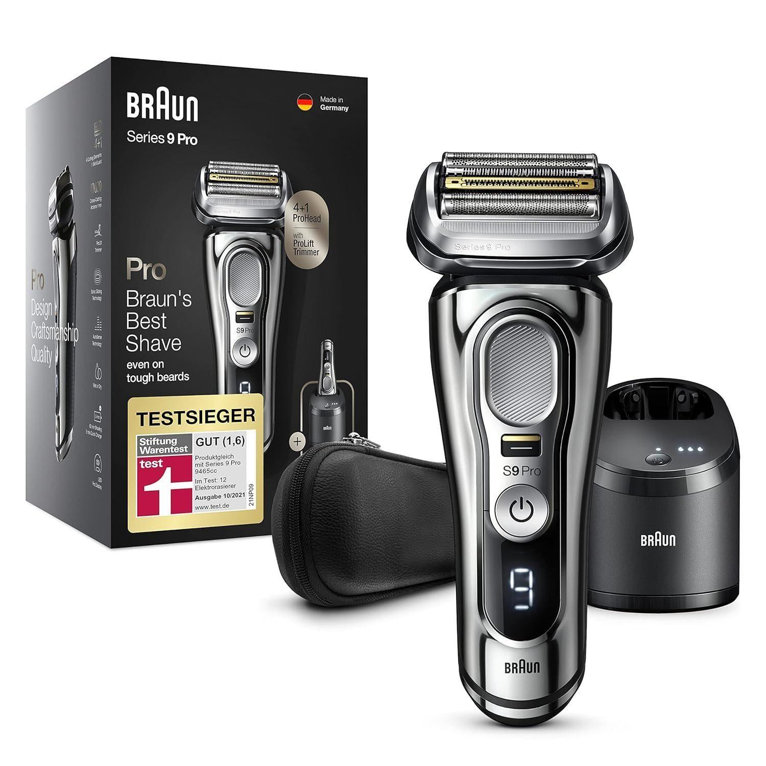 Braun Elektrorasierer Series 9 Pro Premium Rasierer Herren mit 4+1 Scherkopf Elektrorasierer, 5in1 Reinigungsstation, Aufsätze: 1, Elektrorasierer