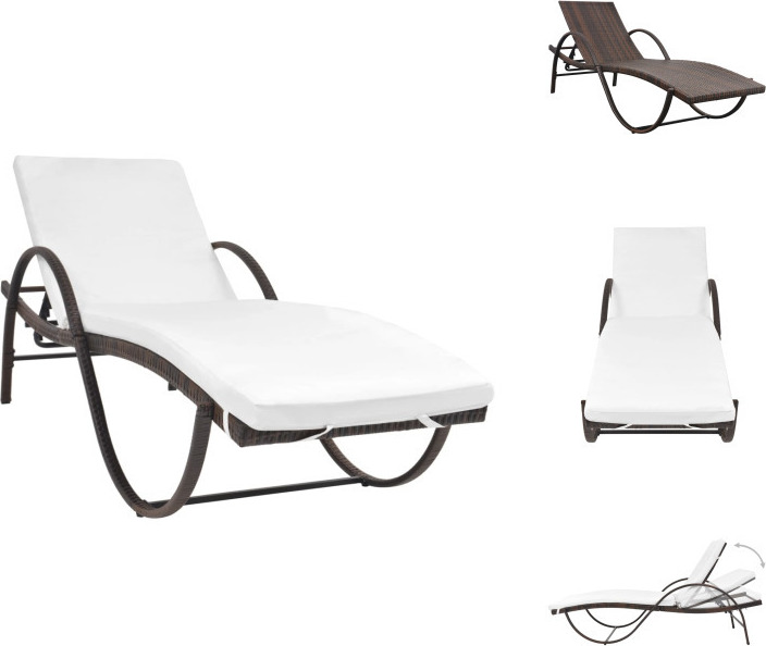 vidaXL Lehátko s vankúšom z polyratanu hnedé - Lehátka