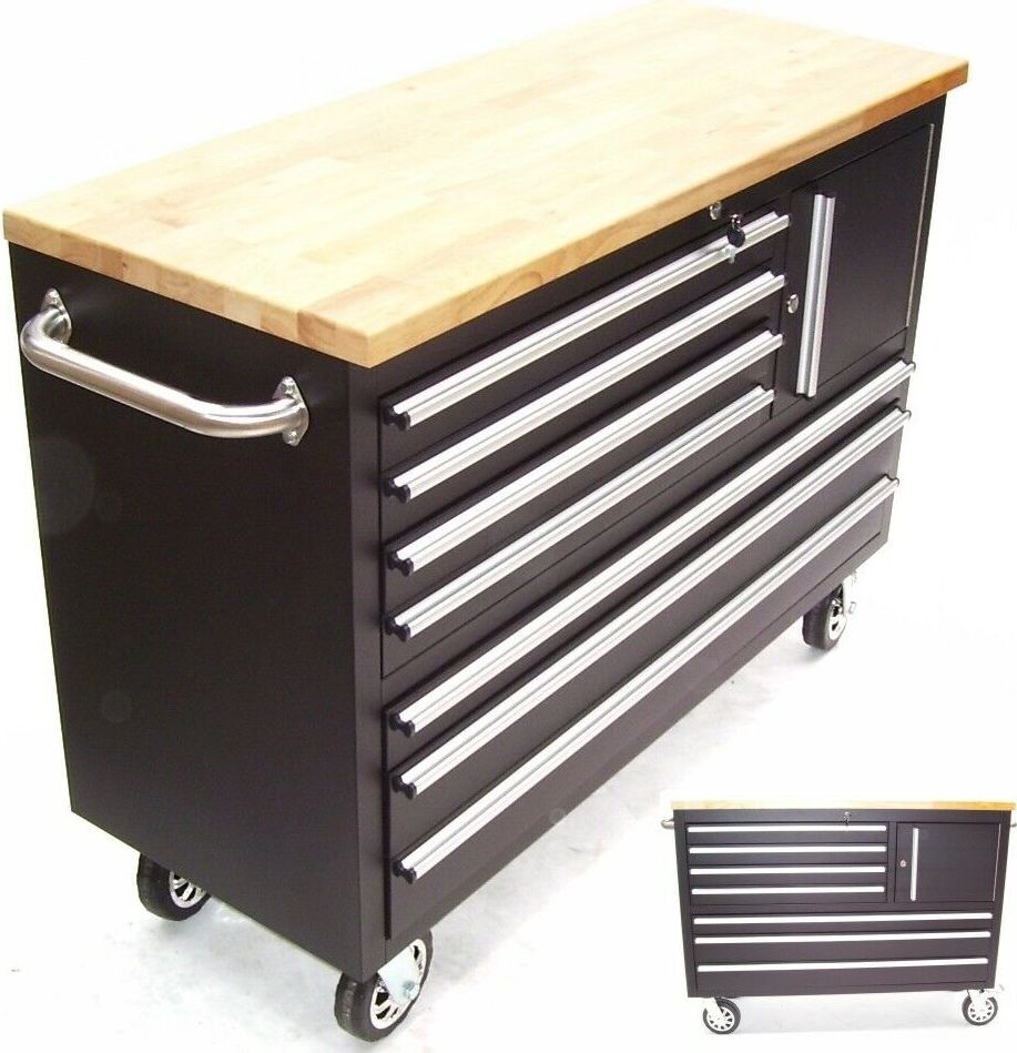 Werkstattwagen mobile XL Werkbank 66063 Werkzeugwagen Rollwagen Werkzeugkiste