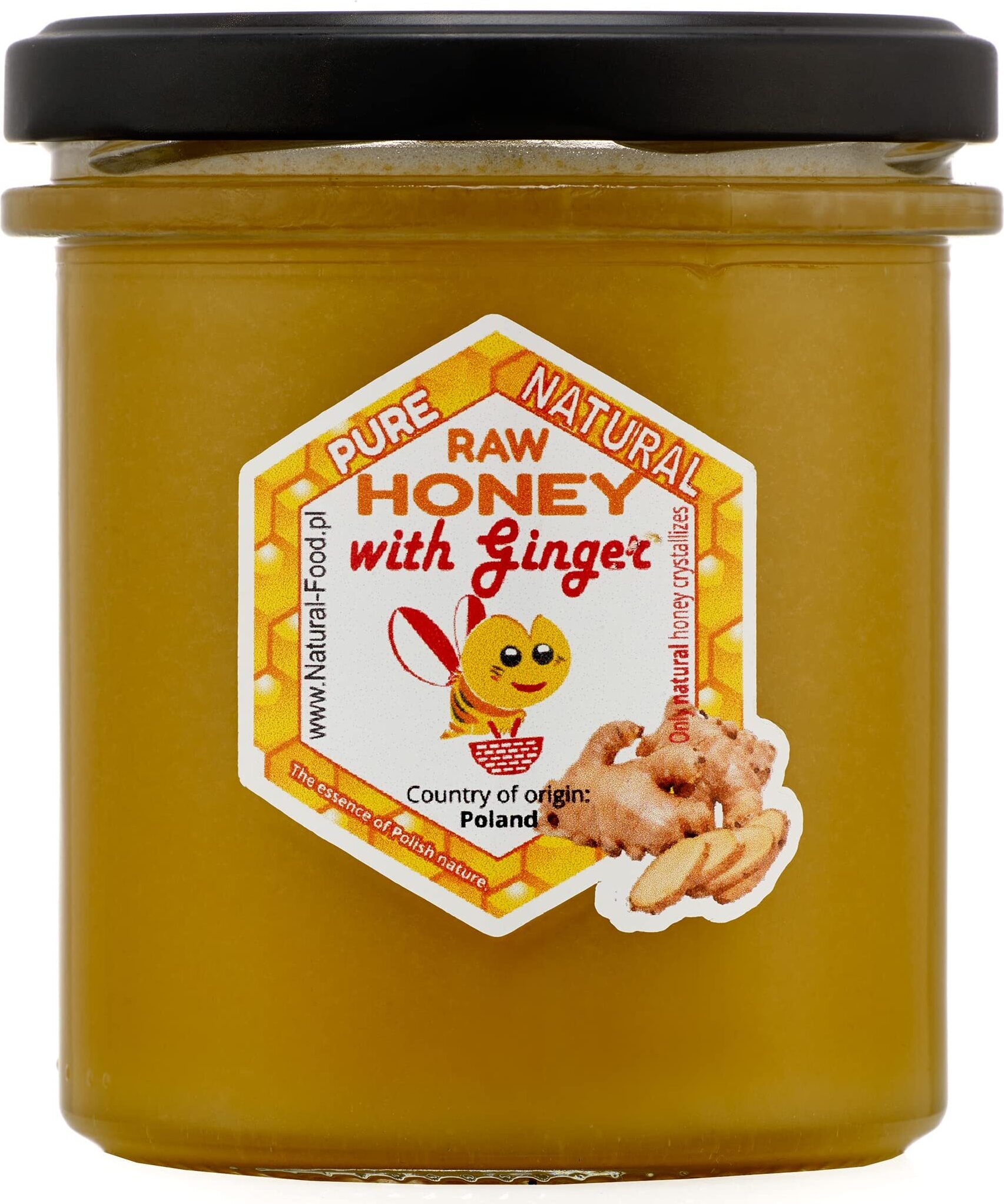 NATURAL FOOD Honig mit Zusatz - für Desserts Süßspeisen Aromatisierte Tees n - Reiches Aroma und Geschmack - Gewicht 430 g - mit Ingwer