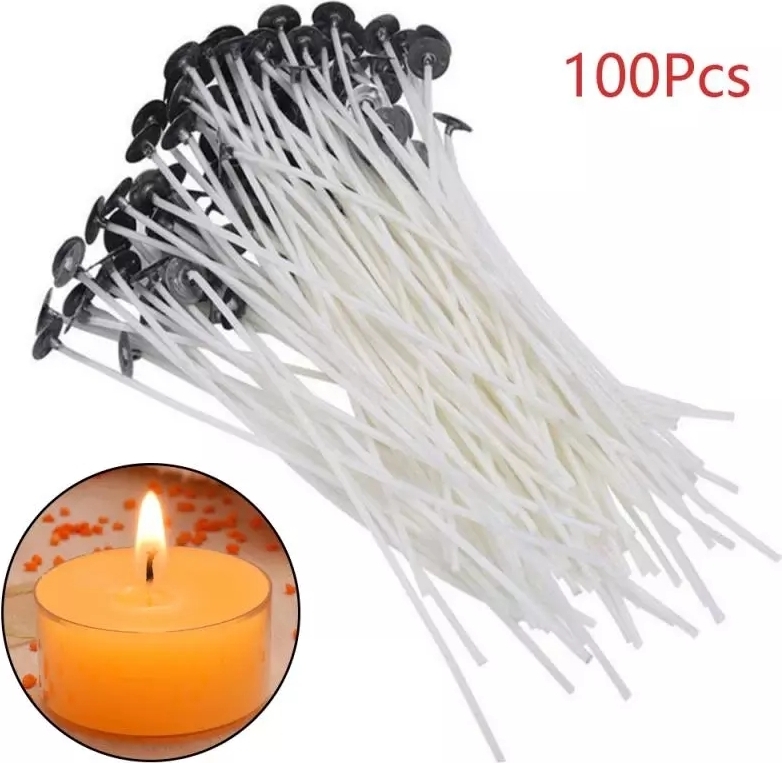 Stoppini Candele 100pz Kit Stoppini Candele 100 Pezzi 20 Cm - Con Adesivi E Supporti Legno Per Cera Stoppini 20 Cm 100 Pezzi - Foto 11