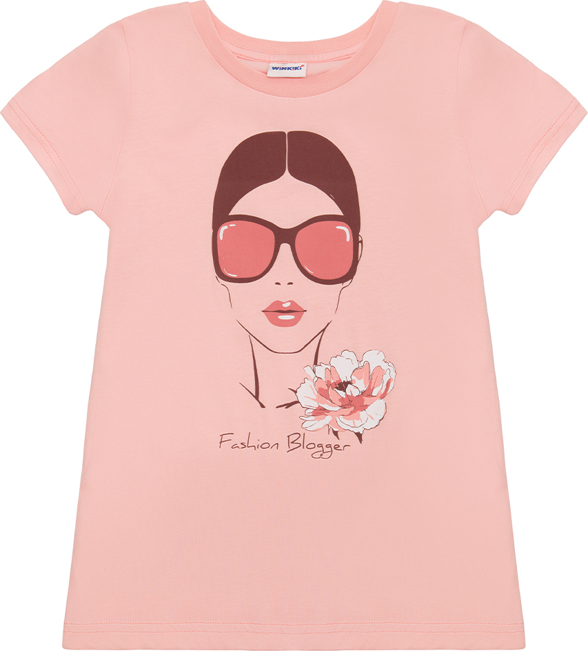 Winkiki Kids Wear Mädchen-T-Shirt Fashion Blogger - Rosa - 164 WTG01766-210-164