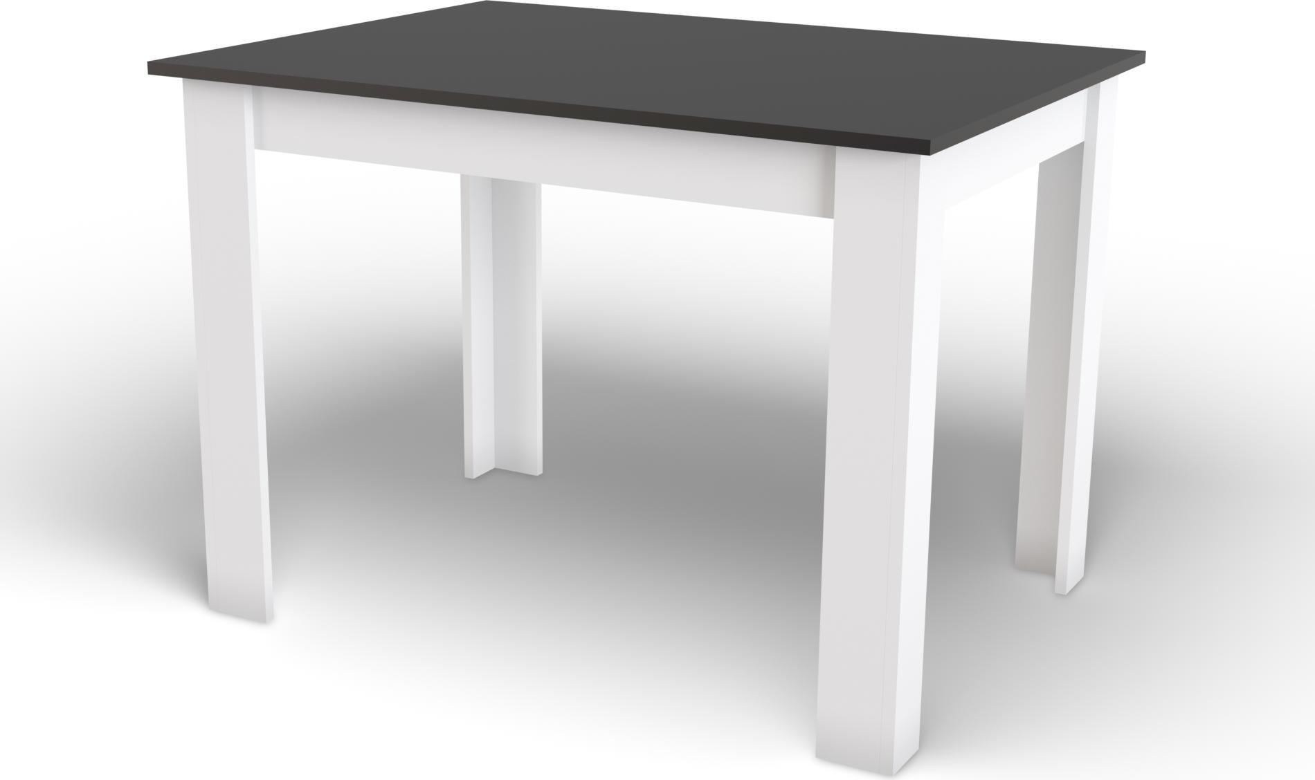 EDANTI Moderner rechteckiger Tisch 120x80 Schwarz + Weiß 15407_1