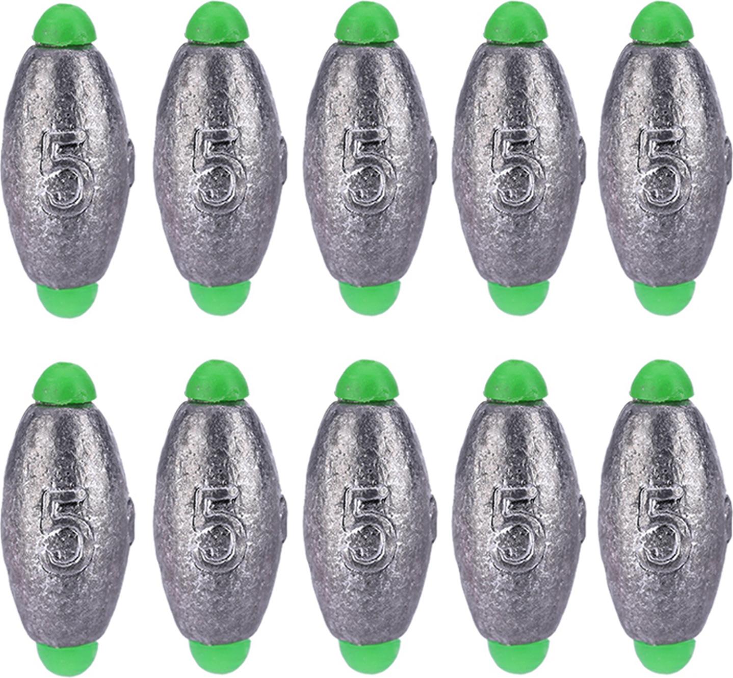 Gistuch 10pcs 5 Größen Abnehmbare Split -Shot -Sinker Gewichte Fischereisenkern Tackle Kits