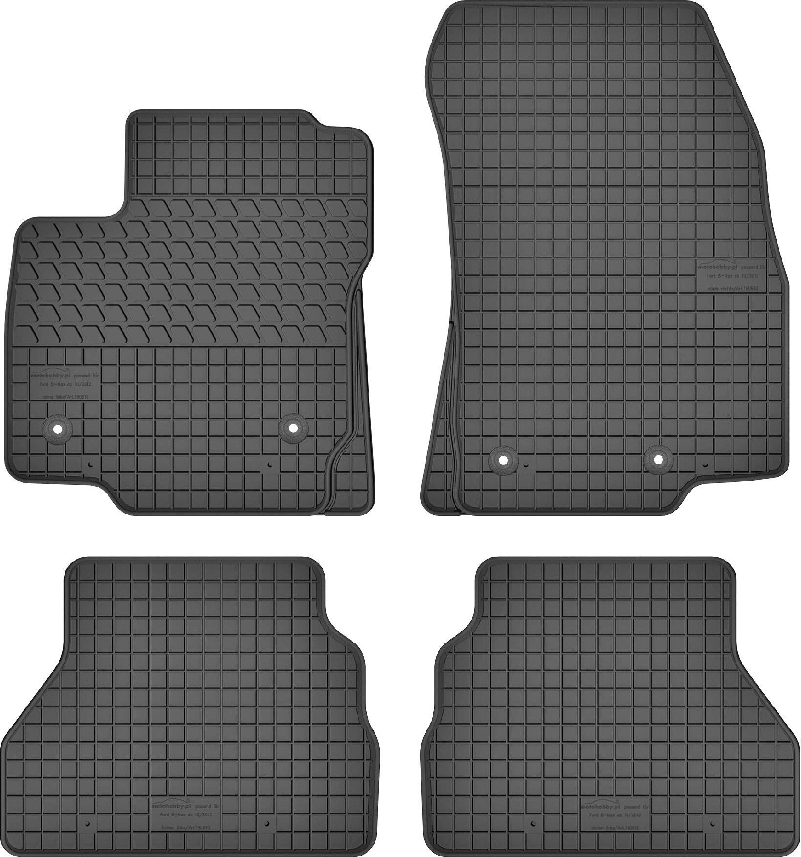 Ford B Max Stoßstange Vorne Fußmatten-Set Für Ford B-Max (2012-2017) - Schwarz, Nadelfilz, Mit Garn-Umkettelung Fußmatten Ford B-Max