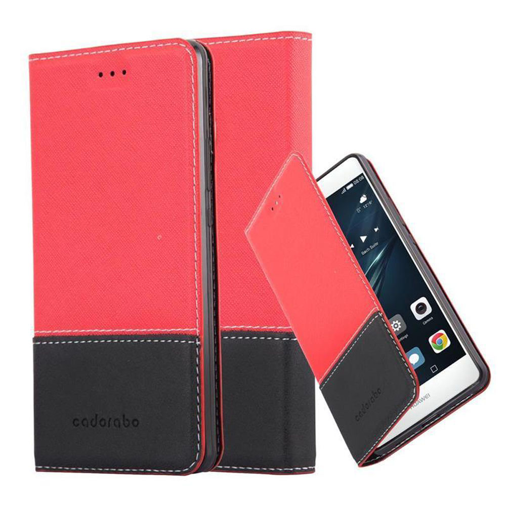 Cadorabo Custodia Flip In Pelle Sintetica Con Chiusura Magnetica Per Huawei P9, Colore Rosso Mela - 2
