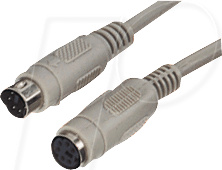 PS2 mini predĺženie 6-pin DIN samec/6-pin DIN samica 5m