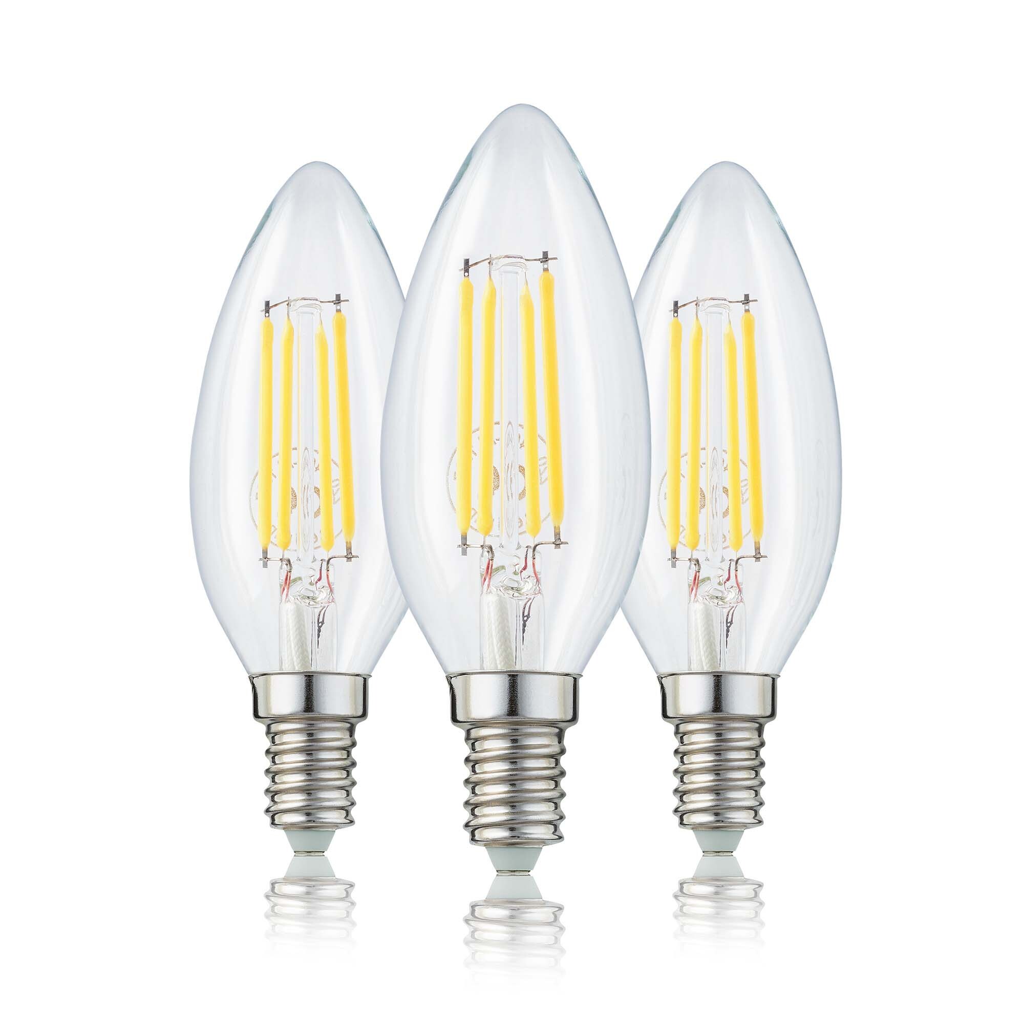 Hellum E14 LED Kerzenform (3er Set) - 4,5W, 470 Lumen, Warmweiß 2700K - Energieeffizient und Augenschonend