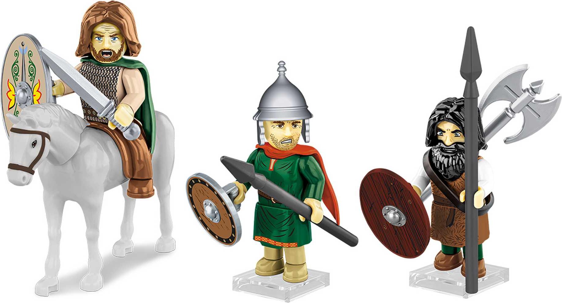 Cobi Germanische Krieger Baustein-Set - 3 Figuren, 1 Pferd, Zubehör 108462